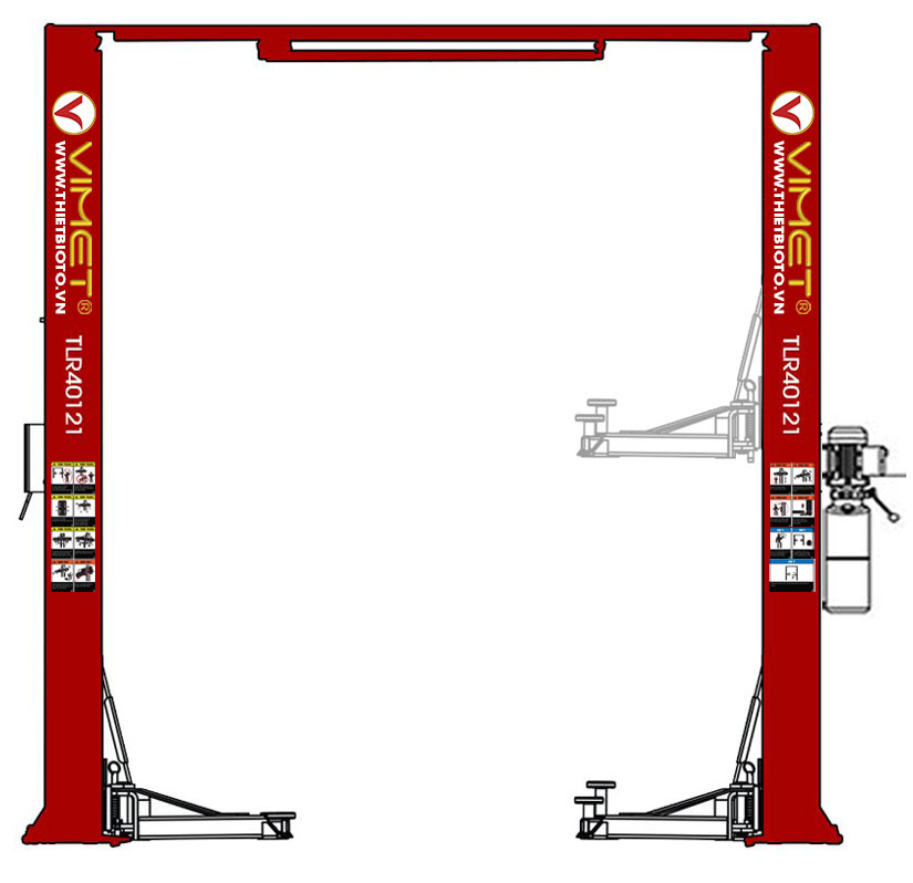 Cầu nâng 2 trụ cáp trên VIMET TLR40121