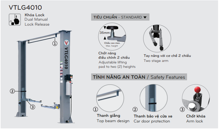 Cầu nâng 2 trụ cáp trên và cáp dưới có gì giống và khau nhau