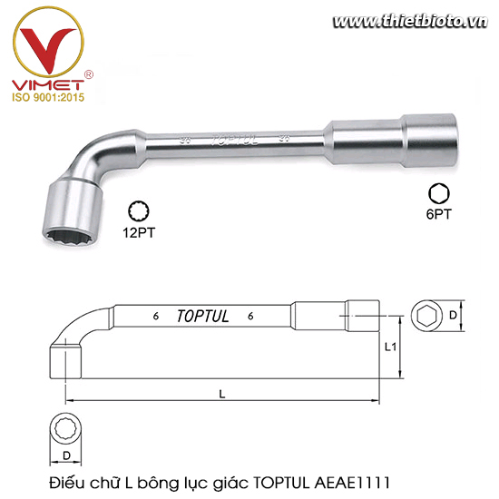 Điếu chữ L bông lục giác TOPTUL AEAE1111