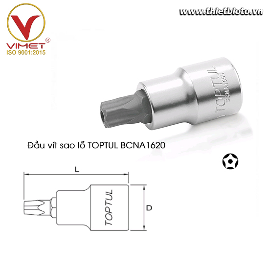 Đầu vít sao lỗ 1/2