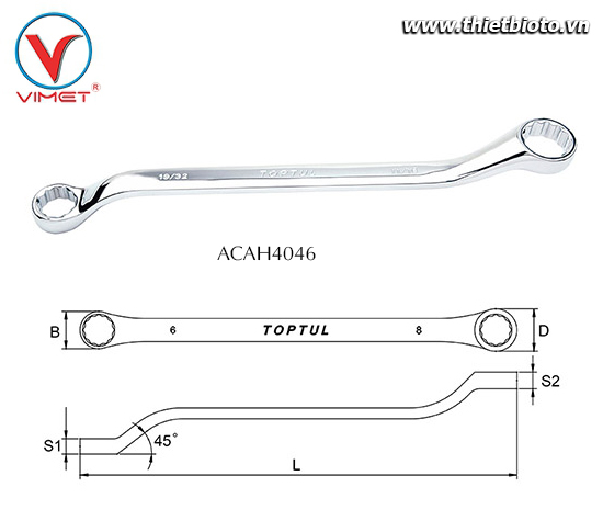 Cờ lê 2 đầu vòng Toptul ACAH4046