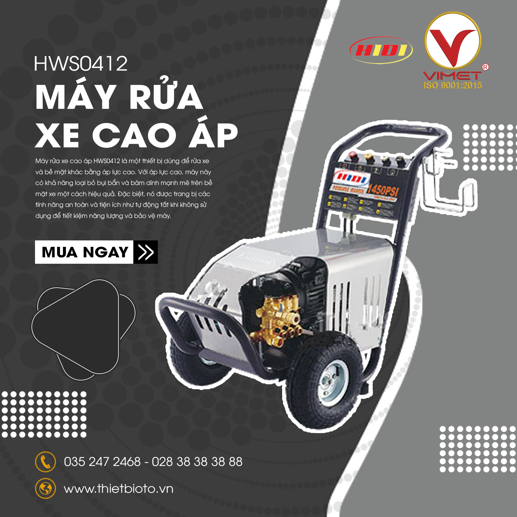 MÁY RỬA XE CAO ÁP HIDI HWS0412