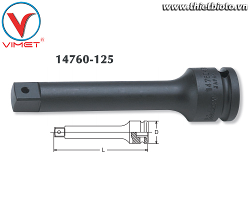 Đầu nối lục giác 125mm Koken 14760-125